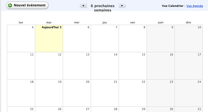 Calendrier Basecamp